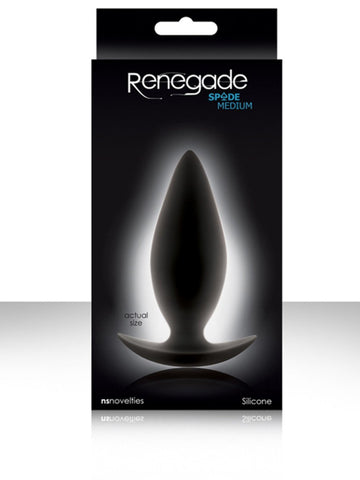 Renegade Spade Silicone Anal Plug - Medium Black
