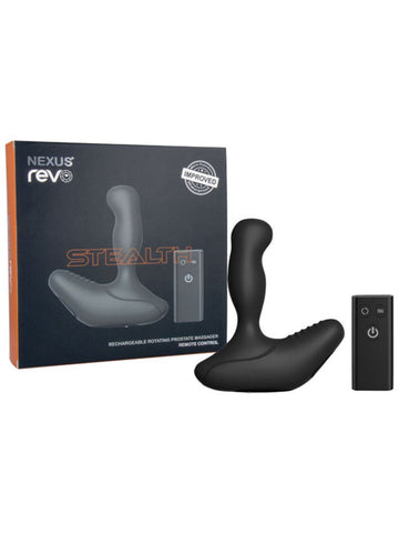 REVO STEALTH Waterproof Remote Control Rotating Prostate Massager Black