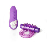 Nu Sensuelle Remote Control 15-Function Bullet USB Rechargeable Penis Ring - Purple