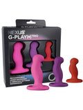 Nexus G Play Trio Plus Vibrator Pack S/M/L Vibrating Anal Plug Kit Pink/Red/Purple