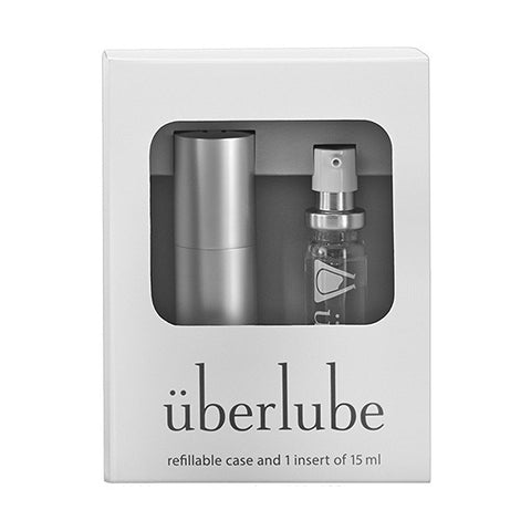 Uber Lube Good-To-Go Travel Pack Refillable Case With 15mL Insert - Silver