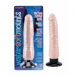Watersoft Mounts Jelly Veiny Penis Vibrator with Suction Cup - Flesh 20.3cm 8"